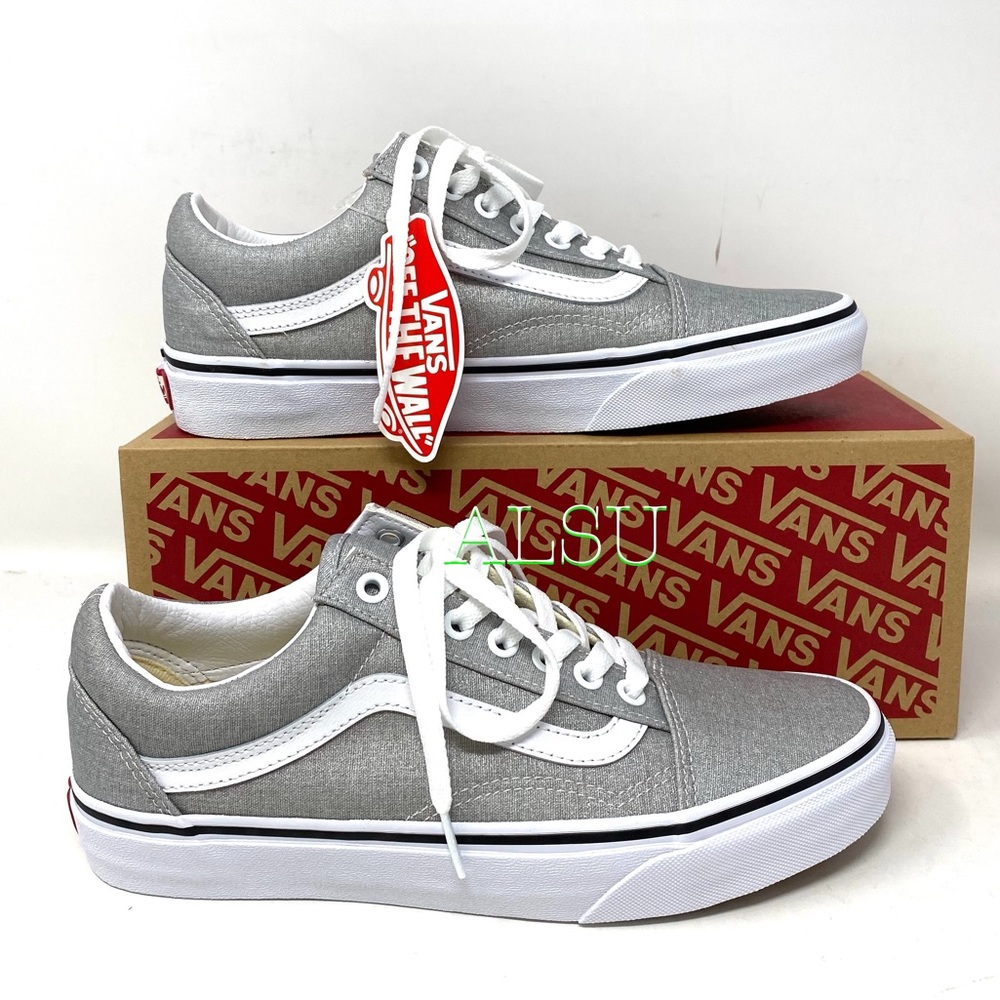 🌸Sale🌸 VANS Old Skool Canvas Silver Grey Women’s Sneakers Size 5 VN0A4U3BX1K